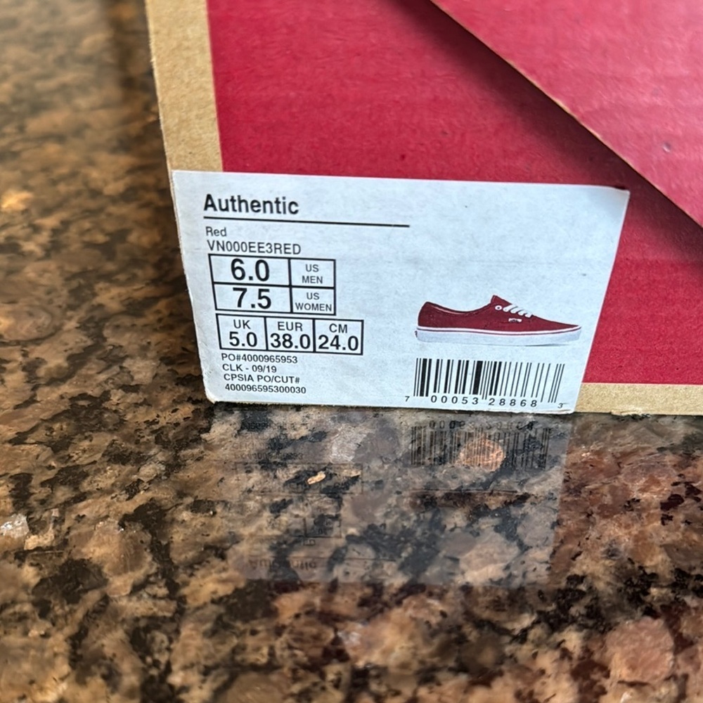 Vans Red Canvas Sneakers EUC M6 W7.5 - Picture 10 of 10
